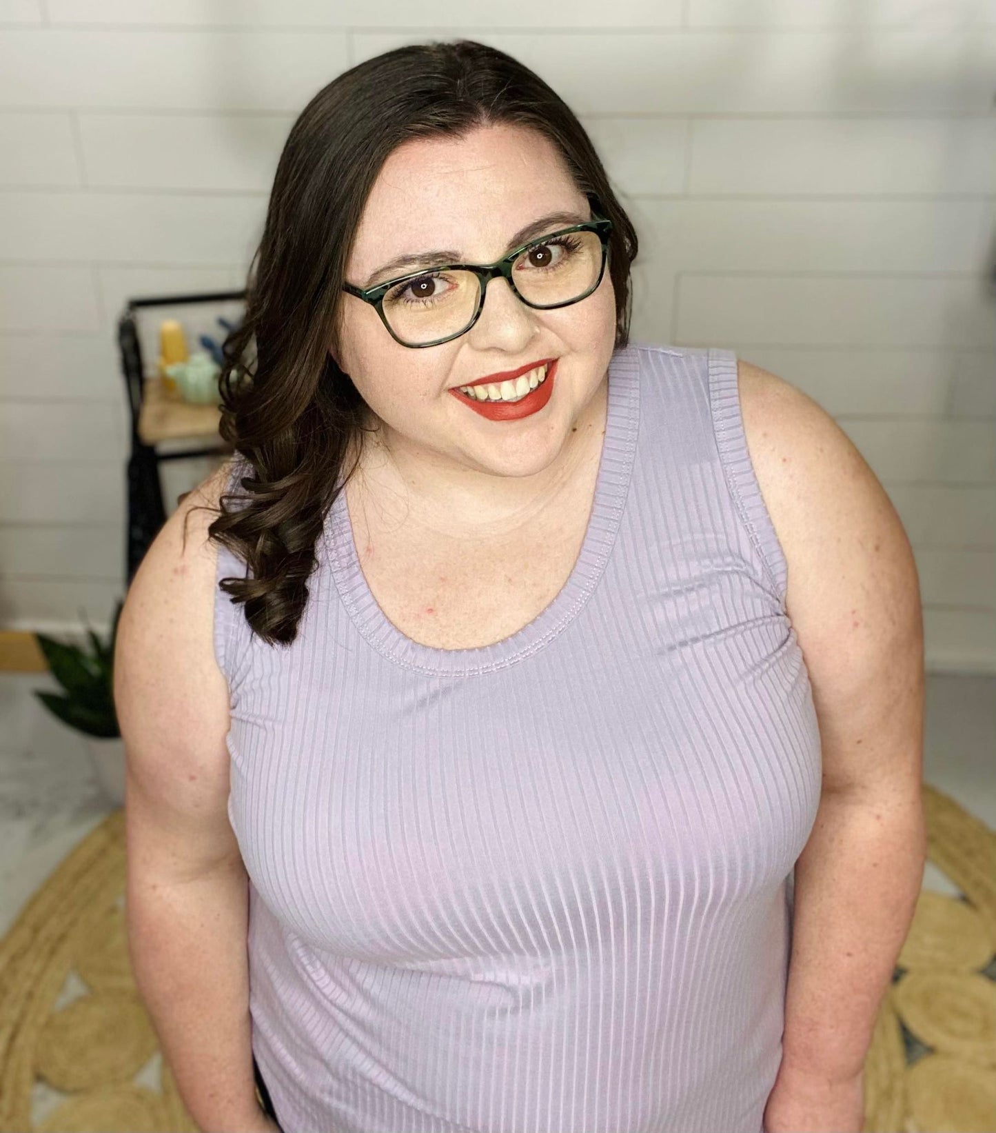 Chloe Ribbed Tank Top - Vintage Lavender