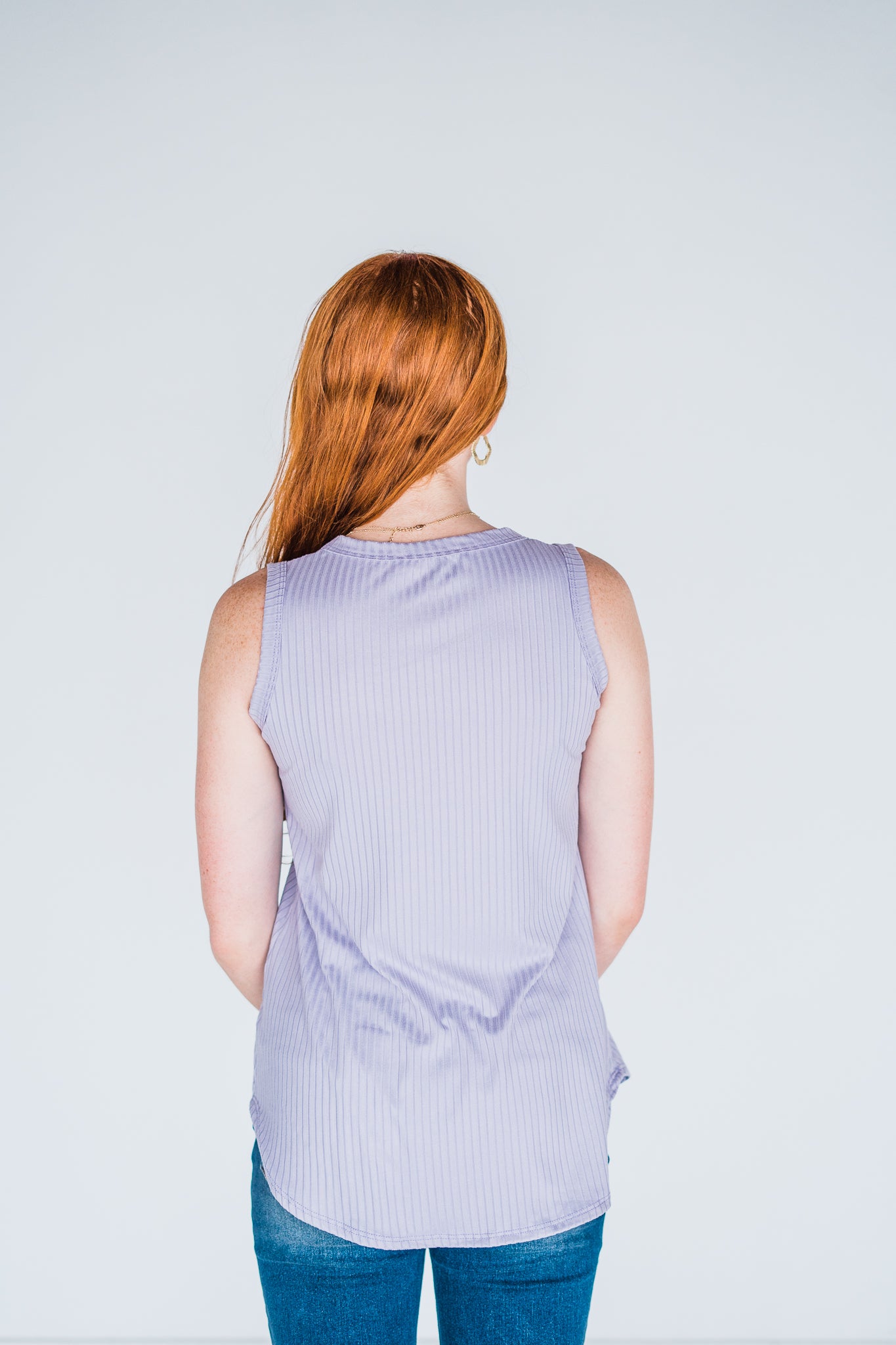 Chloe Ribbed Tank Top - Vintage Lavender